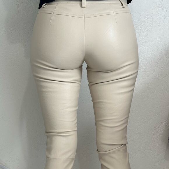The Row Cream Lambskin Leather Pants size 2 Skinny - Picture 6 of 12